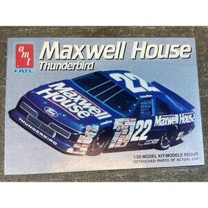 AMT ERTL NASCAR #22 Maxwell House Ford Thunderbird 1991 Vintage Model Kit #6457